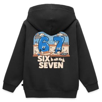 67 Meme italienisch lustig Backen Geschenk - Kinder Premium Organic Zip Hoodie - Schwarz - Hinten - AI Model Kid Male (0cm)