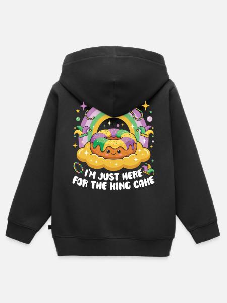 King Cake Mardi Gras Kawaii - Kinder Premium Organic Zip Hoodie - Schwarz