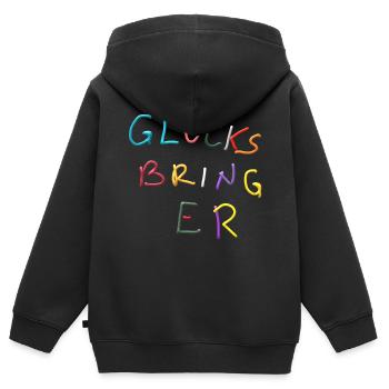 Glücksbringer Farbenspiel - Kinder Premium Organic Zip Hoodie - Schwarz - Hinten - AI Model Kid Male (0cm)