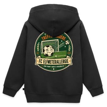 FC Elfmeterallergie - Kinder Premium Organic Zip Hoodie - Schwarz - Hinten - AI Model Kid Male (0cm)