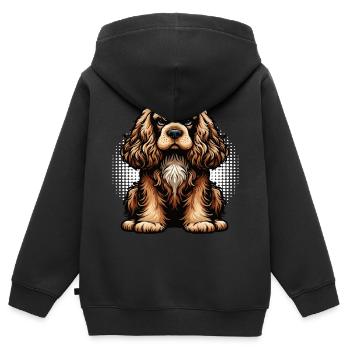 Cocker Spaniel Cockerhund Cocker Spaniel Besitzer - Kinder Premium Organic Zip Hoodie - Schwarz - Hinten - AI Model Kid Male (0cm)