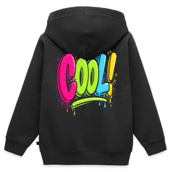 Cool Graffiti Streetart Neon Spray Design Shirt - Kinder Premium Organic Zip Hoodie - Schwarz - Hinten - AI Model Kid Male (0cm)