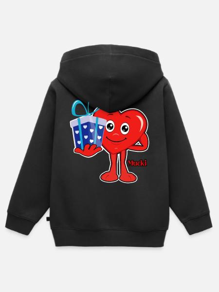 Mucki Riesen-Geschenk - Kinder Premium Organic Zip Hoodie - Schwarz