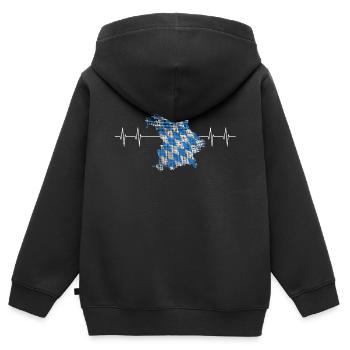 Bayern - Kinder Premium Organic Zip Hoodie - Schwarz - Hinten - AI Model Kid Male (0cm)