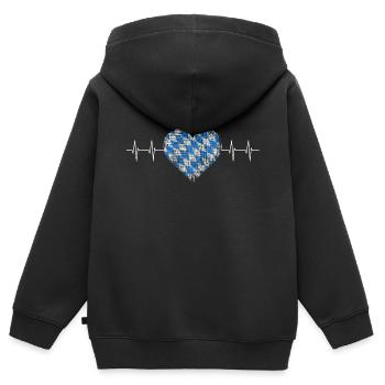 Bayern - Kinder Premium Organic Zip Hoodie - Schwarz - Hinten - AI Model Kid Male (0cm)