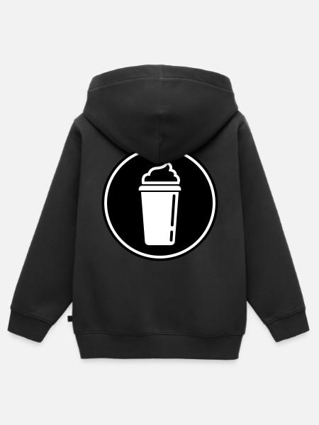 Kaffee Icon - Kinder Premium Organic Zip Hoodie - Schwarz