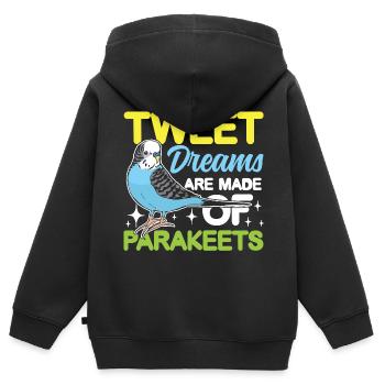 Tweet Dreams Are Made Of Parakeets - Kinder Premium Organic Zip Hoodie - Schwarz - Hinten - AI Model Kid Male (0cm)