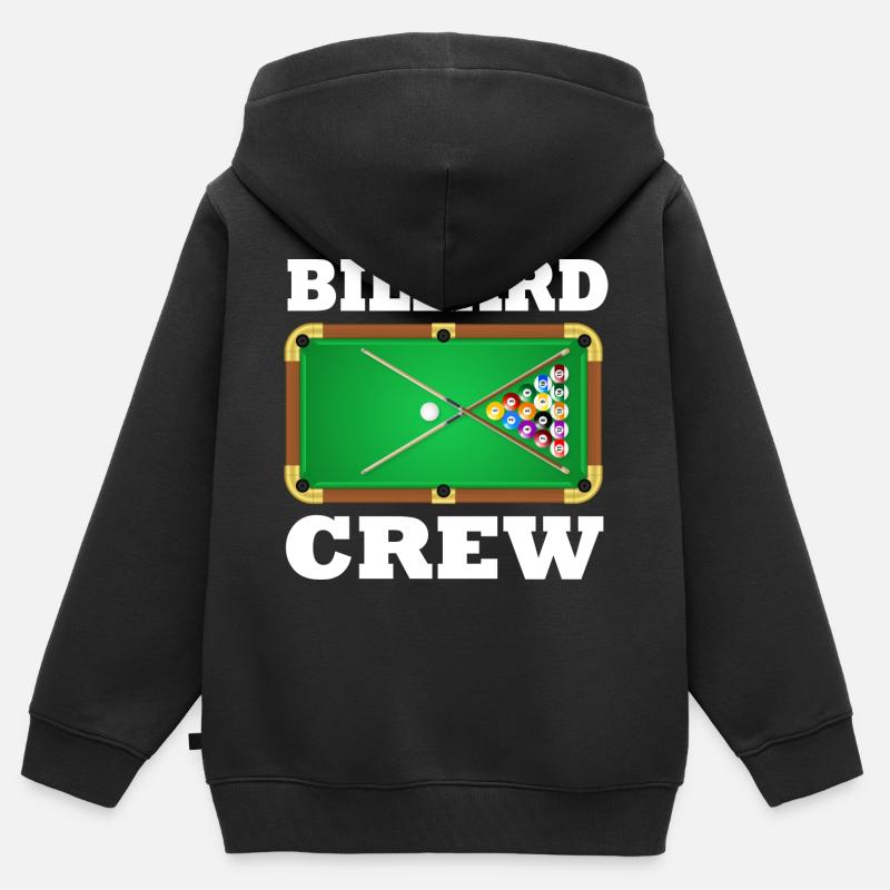 Équipage de billard - Sweat Premium à capuche zippé enfant bio - noir
