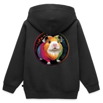 Colonnes sculptées Incas et Aztèques - Sweat Premium à capuche zippé enfant bio - noir - Dos - AI Model Kid Male (0cm)