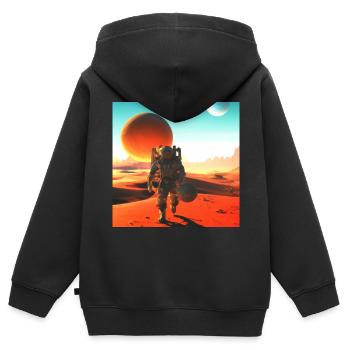 Mission Mars - Sweat Premium à capuche zippé enfant bio - noir - Dos - AI Model Kid Male (0cm)