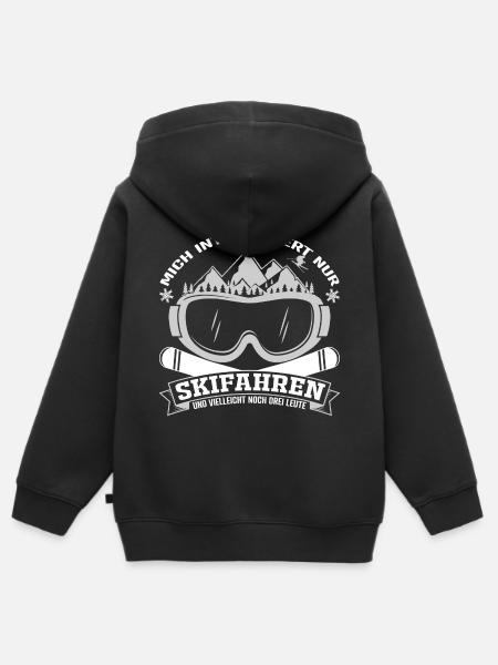 Skifahrer Spruch - Kinder Premium Organic Zip Hoodie - Schwarz