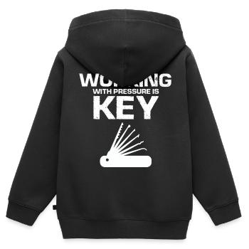 Einbrecher Schlüsseldienst Schließtechniker Design - Kinder Premium Organic Zip Hoodie - Schwarz - Hinten - AI Model Kid Male (0cm)
