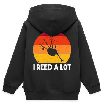 Dudelsack für Dudelsackspieler und Schotten - Kinder Premium Organic Zip Hoodie - Schwarz - Hinten - AI Model Kid Male (0cm)