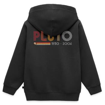 Pluton n’oublie jamais la science rétro et l’astronomie - Sweat Premium à capuche zippé enfant bio - noir - Dos - AI Model Kid Male (0cm)