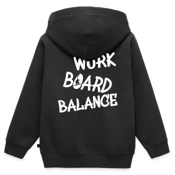 boarding, snowboarding - Kinder Premium Organic Zip Hoodie - Schwarz - Hinten - AI Model Kid Male (0cm)