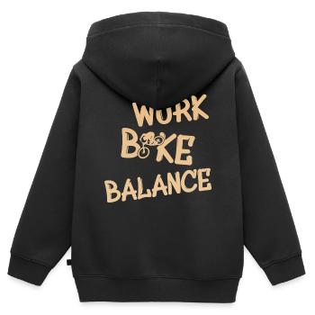 Work Bike Balance - Kinder Premium Organic Zip Hoodie - Schwarz - Hinten - AI Model Kid Male (0cm)