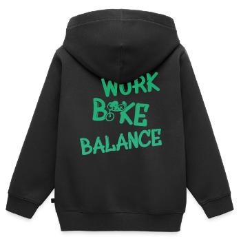 Biken - Kinder Premium Organic Zip Hoodie - Schwarz - Hinten - AI Model Kid Male (0cm)