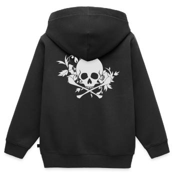 Skull Ornament - Kids Premium Organic Zip-up Hoodie - black - Back - AI Model Kid Male (0cm)