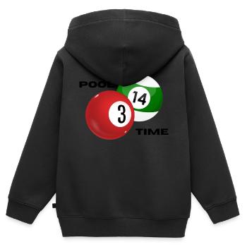 Pool Time ! - Kids Premium Organic Zip-up Hoodie - black - Back - AI Model Kid Male (0cm)