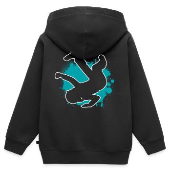 Breakdancer Breakdancing Junge - Kinder Premium Organic Zip Hoodie - Schwarz - Hinten - AI Model Kid Male (0cm)
