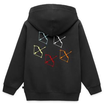 Bogenschießen - Kinder Premium Organic Zip Hoodie - Schwarz - Hinten - AI Model Kid Male (0cm)