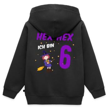 HEX-HEX Ich bin 6 - Mädchen 6. Geburtstag - - Kinder Premium Organic Zip Hoodie - Schwarz - Hinten - AI Model Kid Male (0cm)