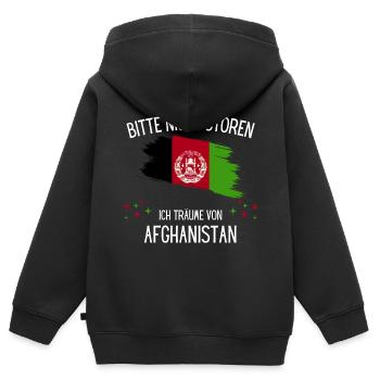 Bitte Nicht Stören Ich Träume Von Afghanistan - Kinder Premium Organic Zip Hoodie - Schwarz - Hinten - AI Model Kid Male (0cm)