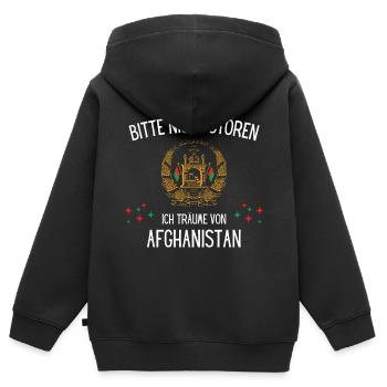 Bitte Nicht Stören Ich Träume Von Afghanistan - Kinder Premium Organic Zip Hoodie - Schwarz - Hinten - AI Model Kid Male (0cm)