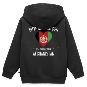 Bitte Nicht Stören Ich Träume Von Afghanistan - Kinder Premium Organic Zip Hoodie - Schwarz - Hinten - AI Model Kid Male (0cm)