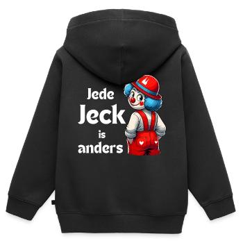 Carnaval Cologne Alaaf Clown Kölsch Rut Wiess Drôle - Sweat Premium à capuche zippé enfant bio - noir - Dos - AI Model Kid Male (0cm)
