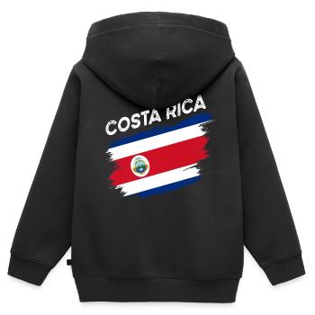 Costa Rica - Kinder Premium Organic Zip Hoodie - Schwarz - Hinten - AI Model Kid Male (0cm)