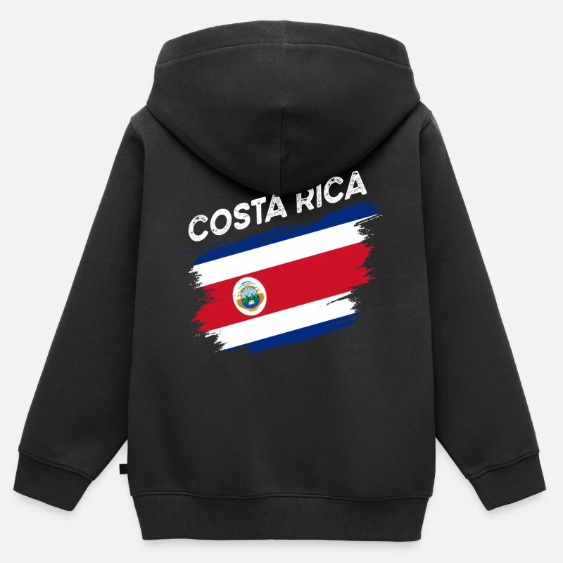 Costa Rica - Sweat Premium à capuche zippé enfant bio - noir