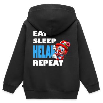 Carnaval Helau Düsseldorf Clown Costume Mainz - Sweat Premium à capuche zippé enfant bio - noir - Dos - AI Model Kid Male (0cm)
