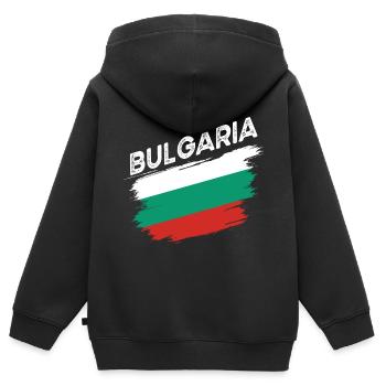 Bulgarien - Kinder Premium Organic Zip Hoodie - Schwarz - Hinten - AI Model Kid Male (0cm)