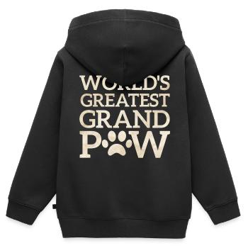 Le plus grand-père du monde - Sweat Premium à capuche zippé enfant bio - noir - Dos - AI Model Kid Male (0cm)