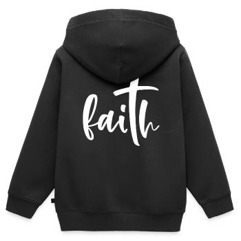 foi - Sweat Premium à capuche zippé enfant bio - noir - Dos - AI Model Kid Male (0cm)