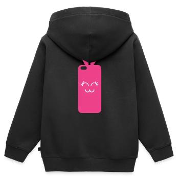 Pink Rabbit Phone Graphic - Kids Premium Organic Zip-up Hoodie - black - Back - AI Model Kid Male (0cm)