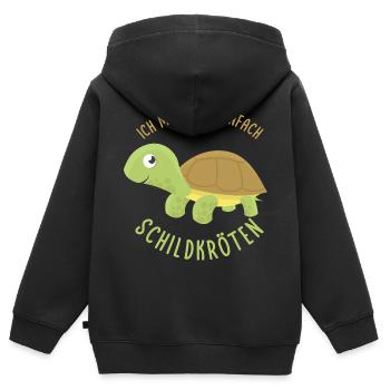Schildkröten - Kinder Premium Organic Zip Hoodie - Schwarz - Hinten - AI Model Kid Male (0cm)