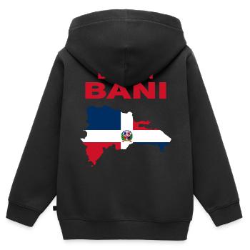 Dominikanische Republik Bani - Kinder Premium Organic Zip Hoodie - Schwarz - Hinten - AI Model Kid Male (0cm)