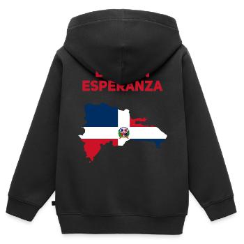 Esperanza Dominikanische Republik - Kinder Premium Organic Zip Hoodie - Schwarz - Hinten - AI Model Kid Male (0cm)