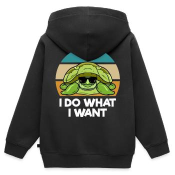Schildkröten Liebhaber - Kinder Premium Organic Zip Hoodie - Schwarz - Hinten - AI Model Kid Male (0cm)