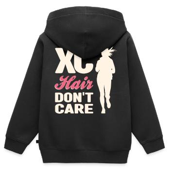 Crosslauf | Cross Country Läufer Berglauf Geschenk - Kinder Premium Organic Zip Hoodie - Schwarz - Hinten - AI Model Kid Male (0cm)