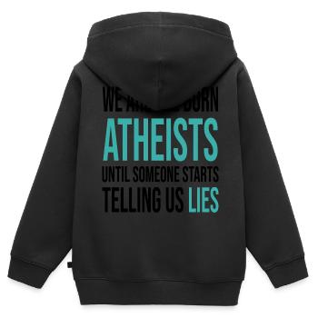 Atheismus Wissenschaft - Kinder Premium Organic Zip Hoodie - Schwarz - Hinten - AI Model Kid Male (0cm)
