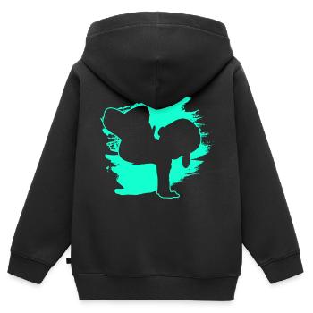 Breakdancer Breakdancing Junge - Kinder Premium Organic Zip Hoodie - Schwarz - Hinten - AI Model Kid Male (0cm)