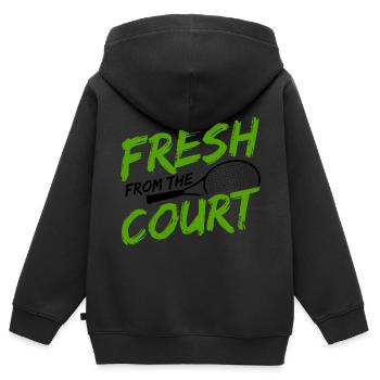 Tennisplatz Spruch Für Tennis - Kinder Premium Organic Zip Hoodie - Schwarz - Hinten - AI Model Kid Male (0cm)