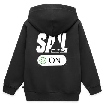 Segeln Boot Segler Segelsport - Kinder Premium Organic Zip Hoodie - Schwarz - Hinten - AI Model Kid Male (0cm)