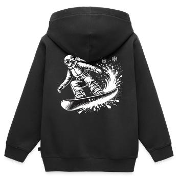 Snowboard Snowboarderin Piste Winter Schnee Cool - Kinder Premium Organic Zip Hoodie - Schwarz - Hinten - AI Model Kid Male (0cm)