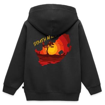 Afrique du Sud - Sweat Premium à capuche zippé enfant bio - noir - Dos - AI Model Kid Male (0cm)