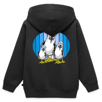 Seevögel Matrosen Möwen Möwe maritim - Kinder Premium Organic Zip Hoodie - Schwarz - Hinten - AI Model Kid Male (0cm)