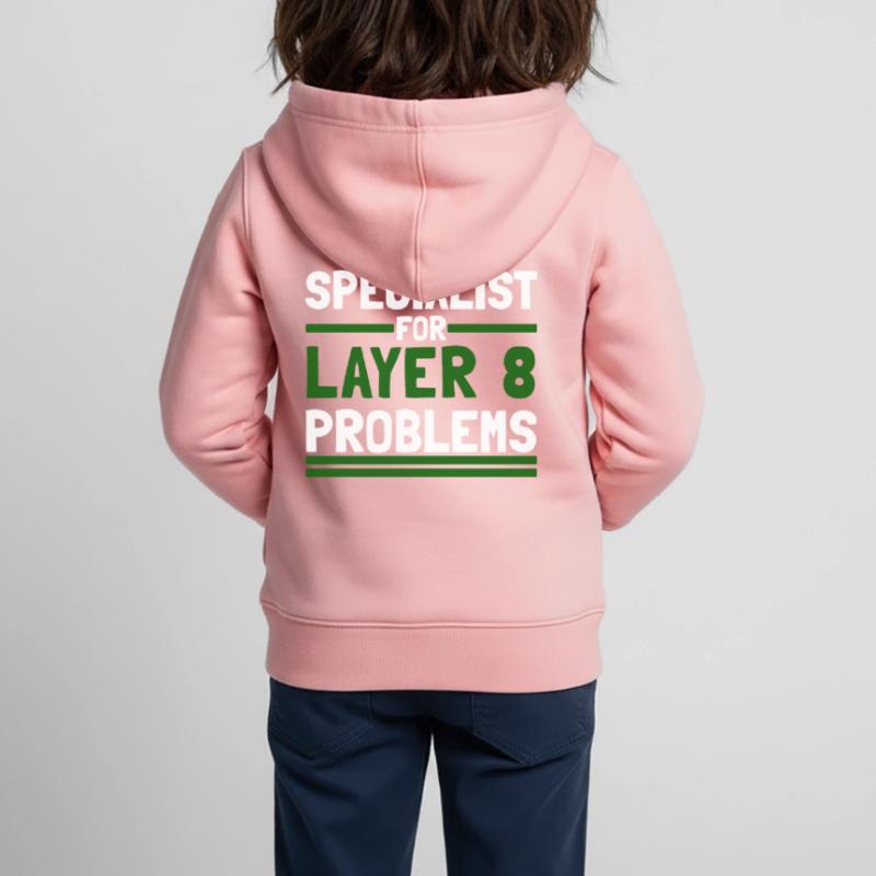 Computer Computerarbeit witzige Sprüche Layer 8 Kinder Premium Organic Zip Hoodie